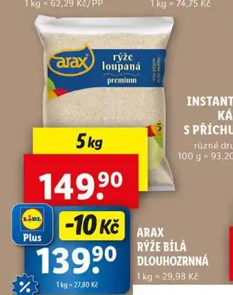 Lidl Arax rýže bílá dlouhozrnná nabídka