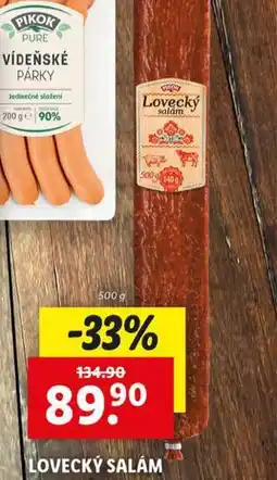 Lidl Lovecký salám nabídka