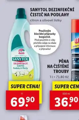 Lidl Sanytol dezinfekční čistič na podlahy nabídka