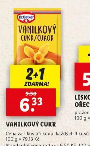 Lidl Vanilkový cukr nabídka