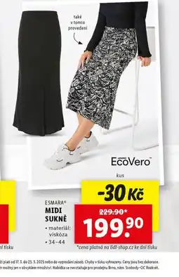 Lidl Midi sukně nabídka