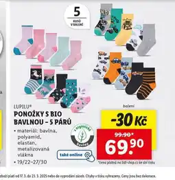 Lidl Ponožky s bio bavlnou nabídka