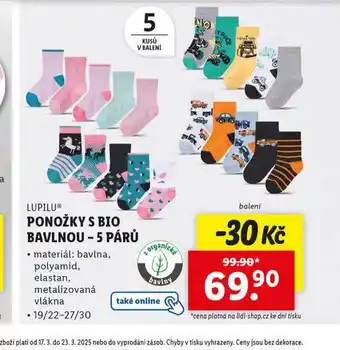 Lidl Ponožky s bio bavlnou nabídka