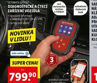 Lidl Diagnostické a čtecí zařízení vozidla nabídka