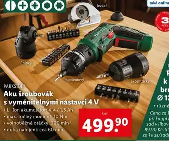 Lidl Aku šroubovák s vyměnitelnými nástavci 4 v nabídka