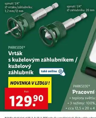 Lidl Kuželový záhlubník nabídka