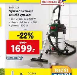 Lidl Vysavač na mokré a suché vysávání 1500 w nabídka