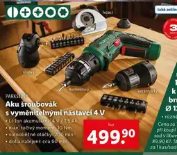 Lidl Aku šroubovák s vyměnitelnými nástavci 4 v nabídka