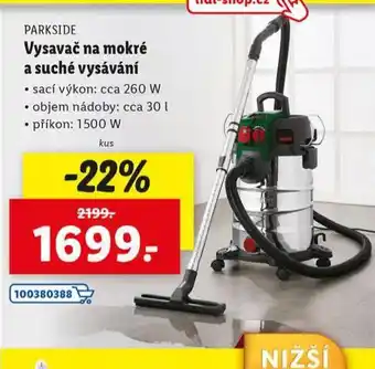 Lidl Vysavač na mokré a suché vysávání 1500 w nabídka