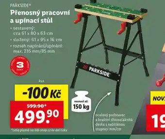 Lidl Přenosný pracovní a upínací stůl nabídka