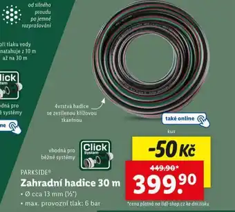 Lidl Zahradní hadice 30 m nabídka