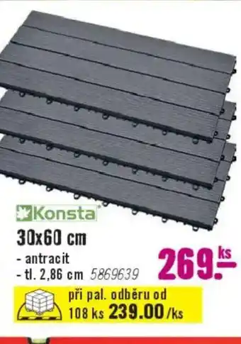 Hornbach Konsta 30x60 cm - antracit nabídka