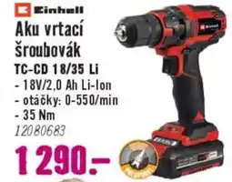 Hornbach Aku vrtací šroubovák TC-CD 18/35 Li nabídka