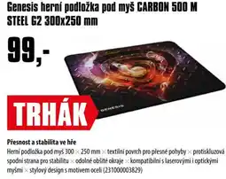 COMFOR Genesis herní podložka pod myš CARBON 500 M STEEL G2 300x250 mm nabídka