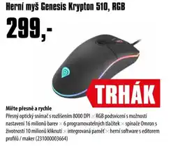COMFOR Herní myš Genesis Krypton 510, RGB nabídka