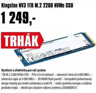 COMFOR Kingston NV3 1TB M.2 2280 NVMe SSD nabídka