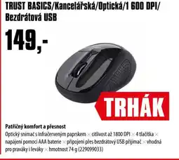 COMFOR TRUST BASICS/Kancelářská/Optická/1 600 DPI/ Bezdrátová USB nabídka