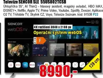 EVA Televize SENCOR SLE 55US802TCSB nabídka