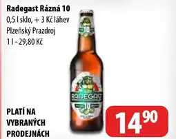 Partner Maloobchodní síť Radegast Rázná 10 nabídka