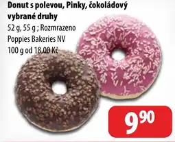 Partner Maloobchodní síť Donut s polevou, Pinky, čokoládový nabídka