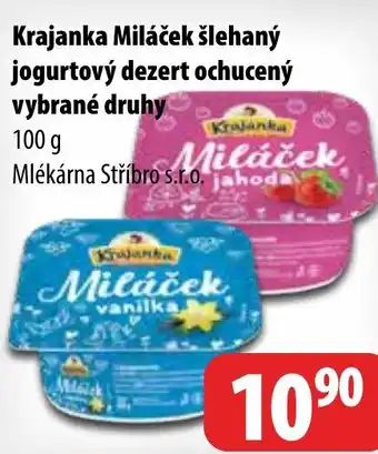 Partner Maloobchodní síť Krajanka Miláček šlehaný jogurtový dezert ochucený nabídka