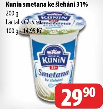 Partner Maloobchodní síť Kunín smetana ke šlehání 31% nabídka