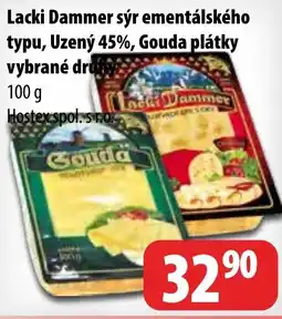 Partner Maloobchodní síť Lacki Dammer sýr ementálského typu, Uzený 45%, Gouda plátky nabídka