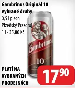 Partner Maloobchodní síť Gambrinus Originál 10 nabídka