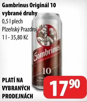 Partner Maloobchodní síť Gambrinus Originál 10 nabídka