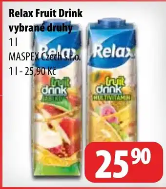 Partner Maloobchodní síť Relax Fruit Drink nabídka