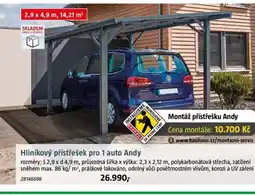 Bauhaus Hliníkový přístřešek pro 1 auto Andy nabídka