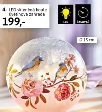 Velký Košík Led skleněná koule květinová zahrada nabídka