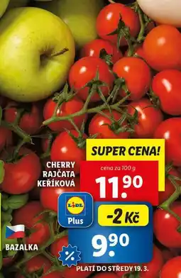 Lidl CHERRY RAJČATA KEŘÍKOVÁ, cena za 100 g nabídka