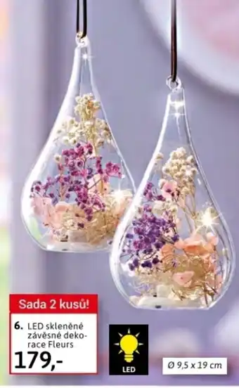 Velký Košík Led skleněné závěsné deko- race fleurs nabídka