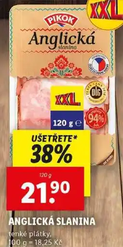 Lidl ANGLICKÁ SLANINA, 120 g nabídka