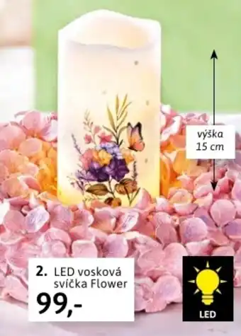 Velký Košík Led vosková svíčka flower nabídka