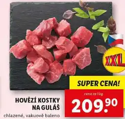 Lidl HOVĚZÍ KOSTKY NA GULÁŠ, cena za 1 kg nabídka