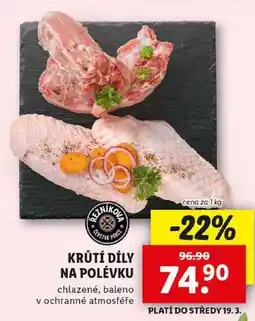 Lidl KRŮTÍ DÍLY NA POLÉVKU, cena za 1 kg nabídka