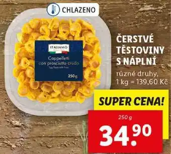 Lidl ČERSTVÉ TĚSTOVINY S NÁPLNÍ, 250 g nabídka