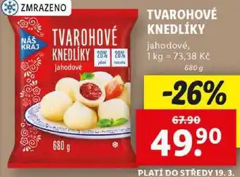 Lidl TVAROHOVÉ KNEDLÍKY, 680 g nabídka