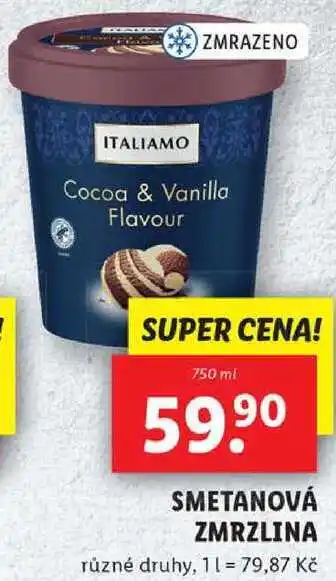 Lidl SMETANOVÁ ZMRZLINA, 750 g nabídka