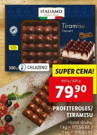 Lidl PROFITEROLES/TIRAMISU, 450 g/500 g nabídka