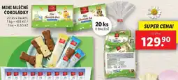 Lidl MINI MLÉČNÉ ČOKOLÁDKY, 20x 15 g nabídka