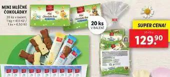 Lidl MINI MLÉČNÉ ČOKOLÁDKY, 20x 15 g nabídka