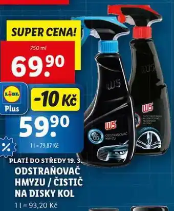 Lidl ODSTRAŇOVAČ HMYZU/ČISTIČ NA DISKY KOL, 750 ml nabídka