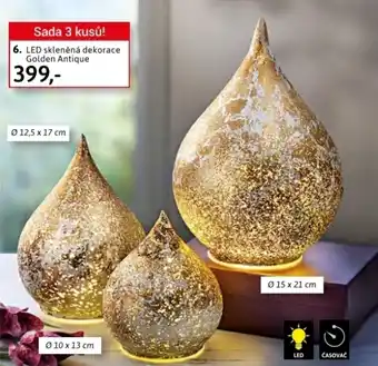 Velký Košík Led skleněná dekorace golden antique nabídka