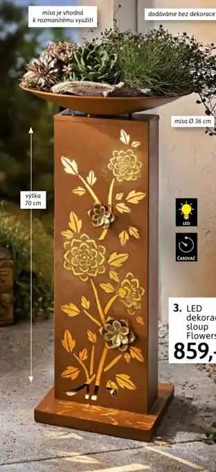 Velký Košík Led dekorační sloup flowers nabídka