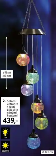 Velký Košík Solární větrohra s šesti led skle- něnými koulemi nabídka