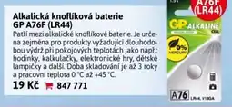 Velký Košík Alkalická knoflíková baterie gp a76f (lr44) nabídka