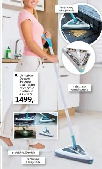 Velký Košík Livington deeper sweeper akumuláto- rový čistič podlah se 4 kartáči nabídka